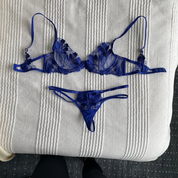 Bluebella Colette Thong in Electric Blue, XS - Picture 2 of 4